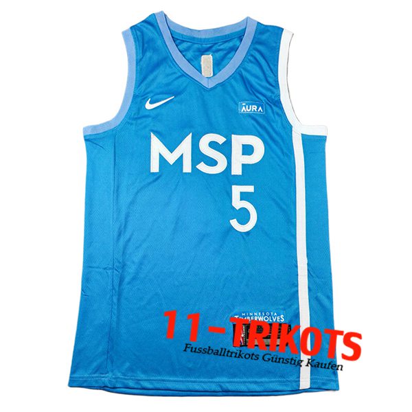 Minnesota Timberwolves Trikot (EDWARDS #5) 2024/25 Blau/Weiß -02