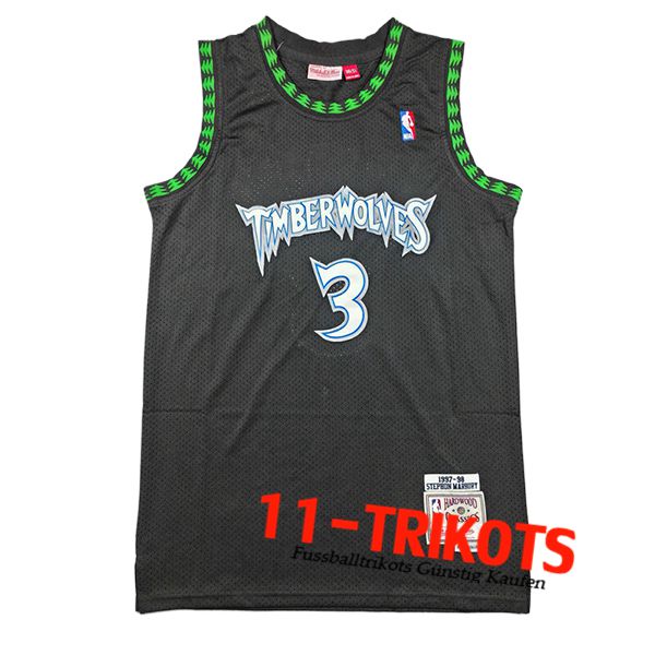 Minnesota Timberwolves Trikot (EDWARDS #5) 2024/25 Schwarz/Grün -03