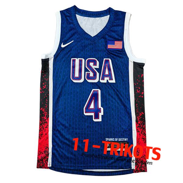 USA Trikot (CURRY #4) 2024/25 Blau/Rot/Schwarz