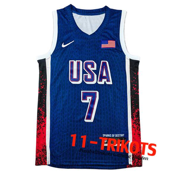 USA Trikot (DURANT #7) 2024/25 Blau/Rot/Schwarz