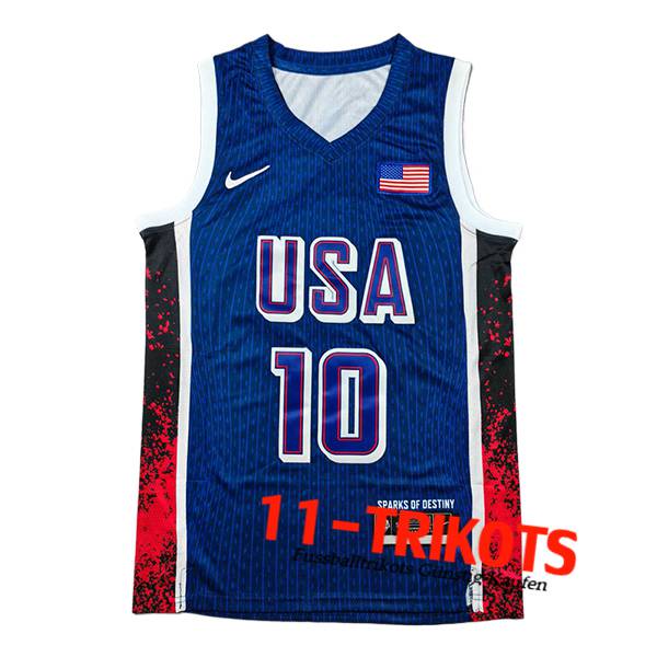 USA Trikot (TATUM #10) 2024/25 Blau/Rot/Schwarz