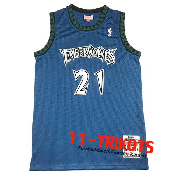 Minnesota Timberwolves Trikot (GARNETT #21) 2024/25 Blau/Grün -04