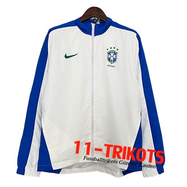 Brasilien Windjacke Weiß/Blau 2024/2025