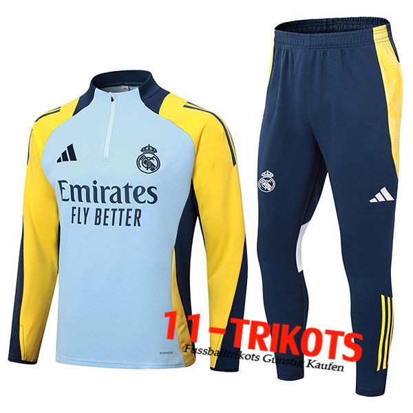 Real Madrid Trainingsanzug Blau/Gelb 2024/2025 -02