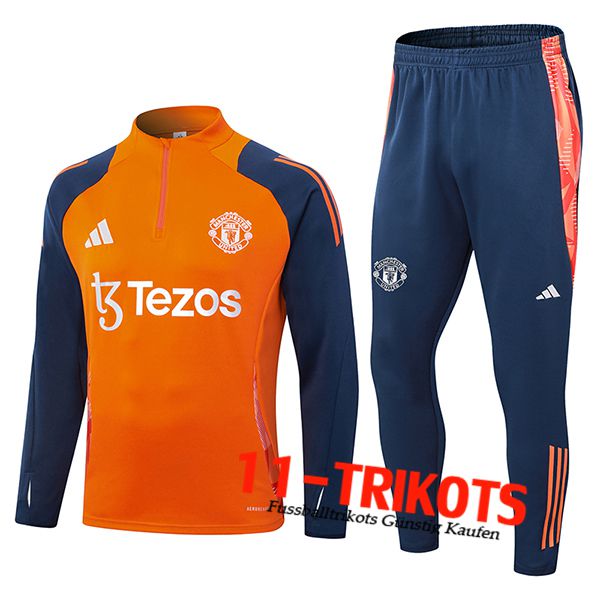 Manchester United Trainingsanzug Orange/Blau 2024/2025 -02