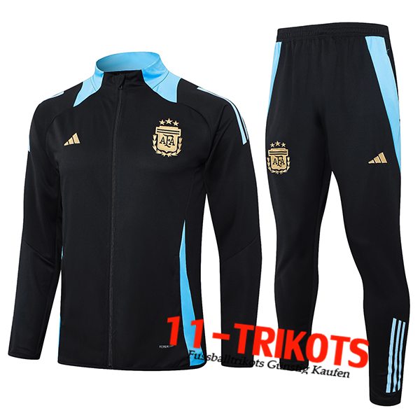 Argentinien Trainingsanzug Trainingsjacke Schwarz/Blau 2024/2025