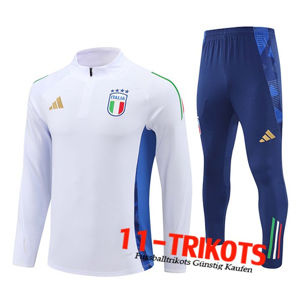 Italien Trainingsanzug Weiß/Blau 2024/2025 -06