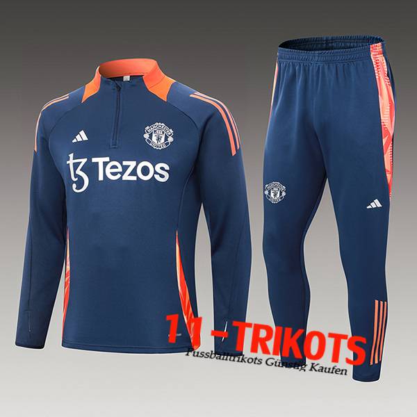 Manchester United Trainingsanzug Kinder Blau/Orange 2024/2025 -02