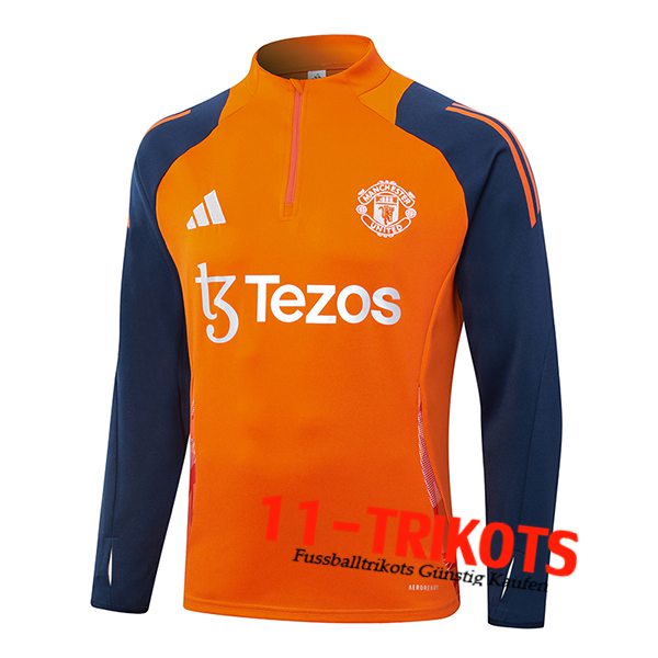 Manchester United Training Sweatshirt Orange/Blau 2024/2025