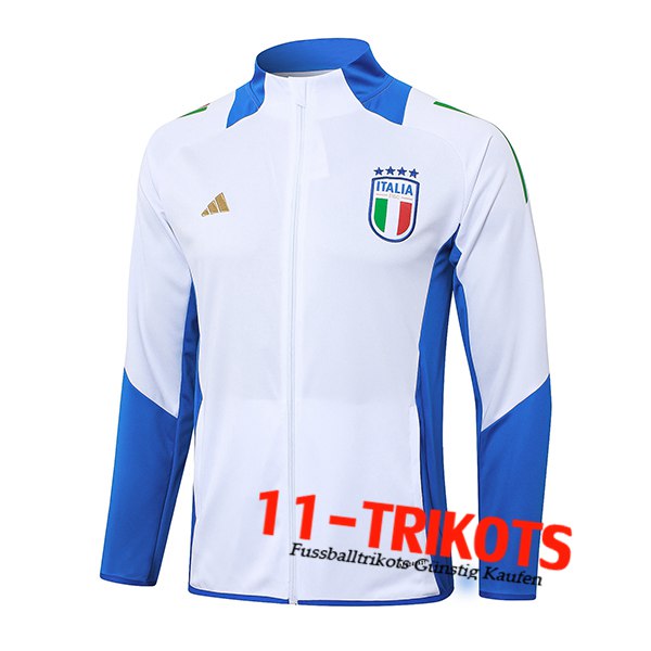 Italien Trainingsjacke Weiß/Blau 2024/2025 -02