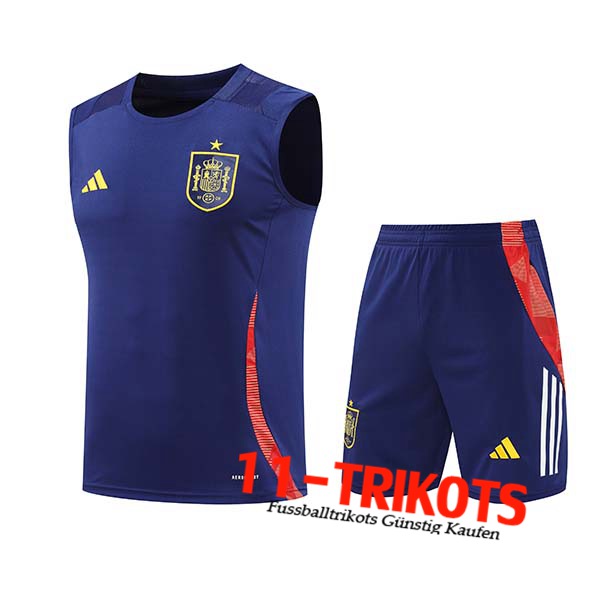 Spanien Trainings-Tanktop Blau/Rot 2024/2025