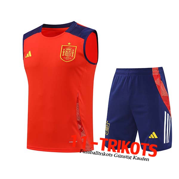 Spanien Trainings-Tanktop Rot/Blau 2024/2025