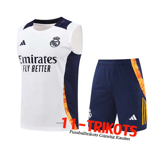 Real Madrid Trainings-Tanktop Weiß/Blau/Orange 2024/2025