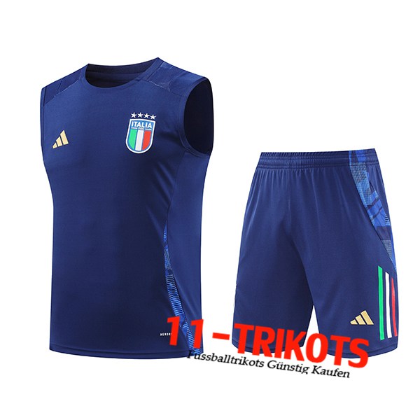 Italien Trainings-Tanktop Blau/Weiß 2024/2025