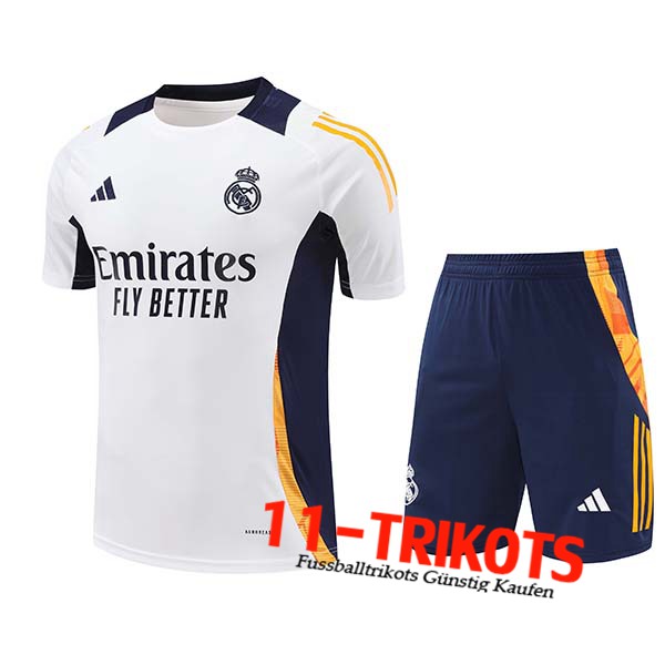 Real Madrid Trainingstrikot Weiß/Blau/Orange 2024/2025