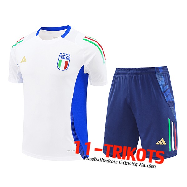 Italien Trainingstrikot Weiß/Blau 2024/2025