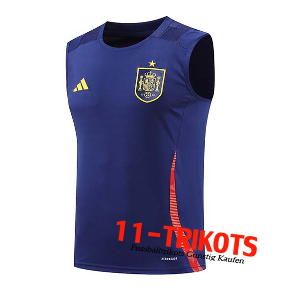 Spanien Trainings-Tanktop Blau/Rot 2024/2025