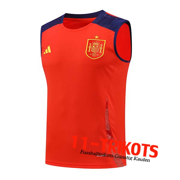 Spanien Trainings-Tanktop Rot/Blau 2024/2025