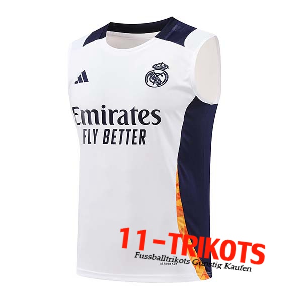 Real Madrid Trainings-Tanktop Weiß/Blau/Orange 2024/2025