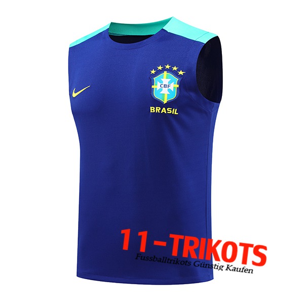 Brasilien Trainings-Tanktop Blau 2024/2025