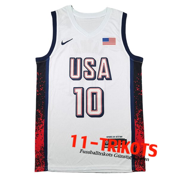 USA Trikot (TATUM #10) 2024/25 Weiß/Schwarz/Rot