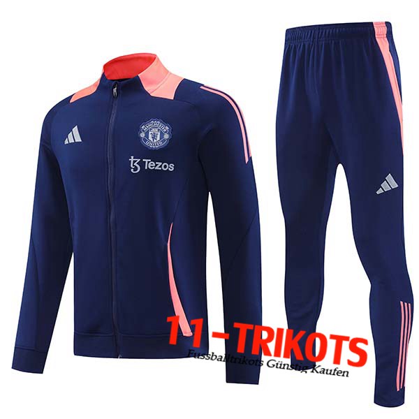 Manchester United Trainingsanzug Trainingsjacke Blau/Rosa 2024/2025