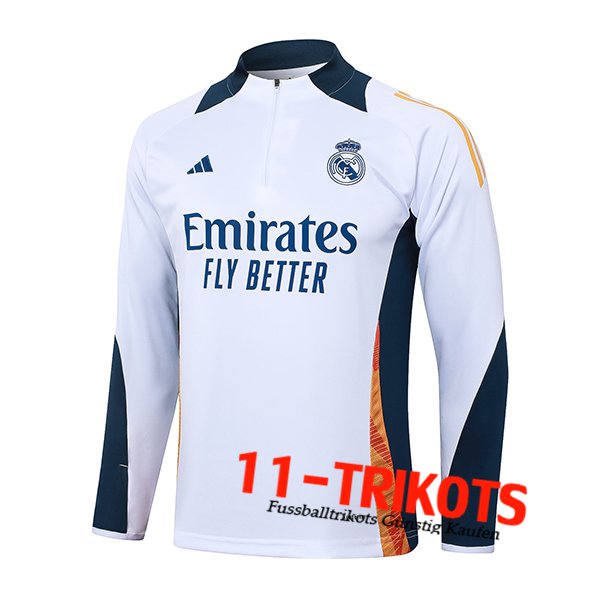 Real Madrid Training Sweatshirt Weiß/Blau/Orange 2024/2025