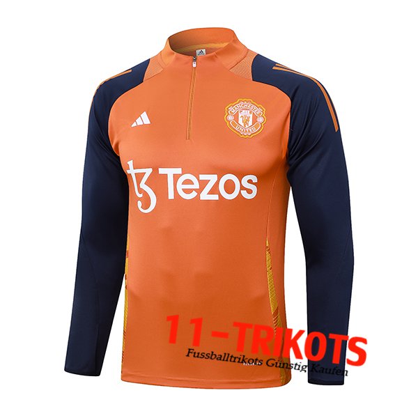 Manchester United Training Sweatshirt Orange/Blau 2024/2025