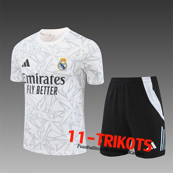 Real Madrid Trainingstrikot Kinder Weiß/Grau 2024/2025