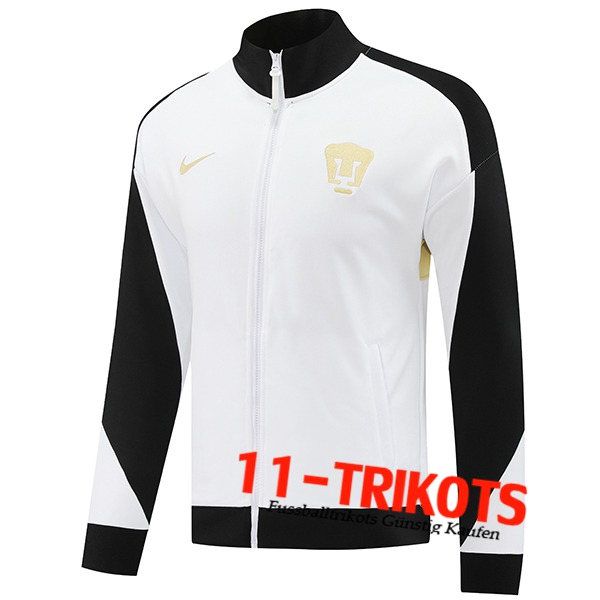 Pumas UNAM Trainingsjacke Weiß/Schwarz/Gelb 2024/2025