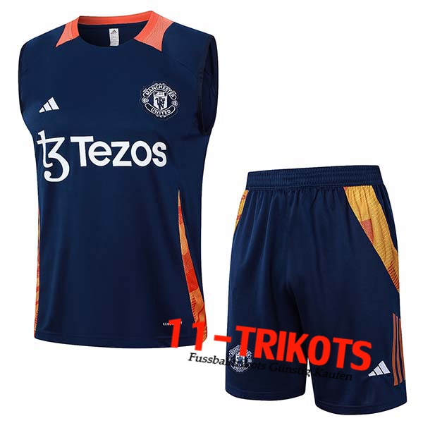 Manchester United Trainings-Tanktop Blau/Orange 2024/2025