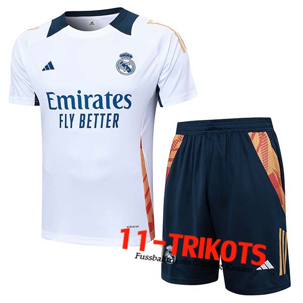 Real Madrid Trainingstrikot Weiß/Orange 2024/2025