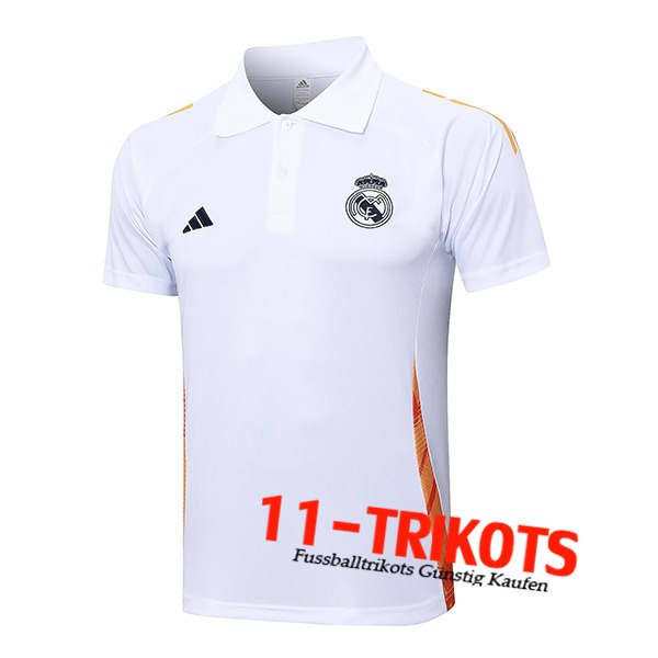 Real Madrid Poloshirt Weiß/Orange 2024/2025