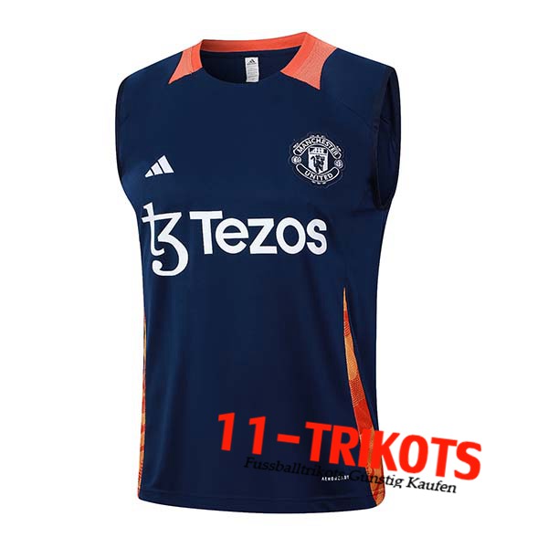 Manchester United Trainings-Tanktop Blau/Orange 2024/2025