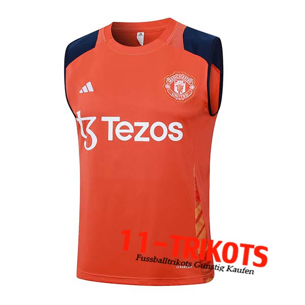 Manchester United Trainings-Tanktop Orange/Blau 2024/2025