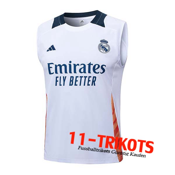 Real Madrid Trainings-Tanktop Weiß/Orange 2024/2025