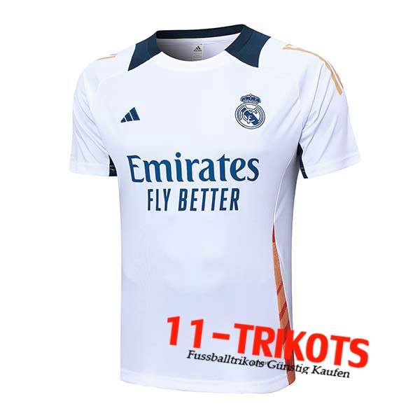 Real Madrid Trainingstrikot Weiß/Orange 2024/2025