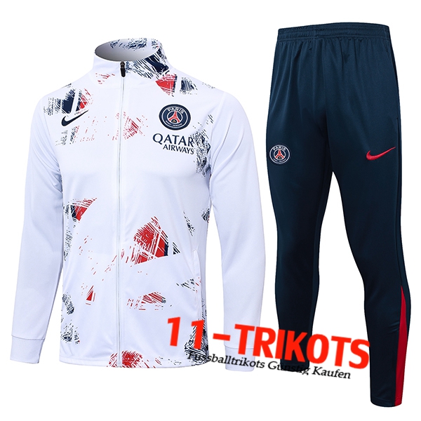 PSG Trainingsanzug Trainingsjacke Weiß 2024/2025