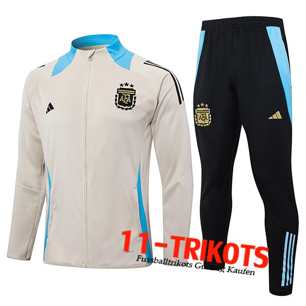 Argentinien Trainingsanzug Trainingsjacke Beige/Blau 2024/2025