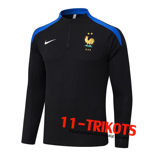 Frankreich Training Sweatshirt Schwarz/Blau 2024/2025