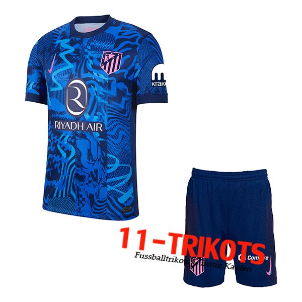 Neues Atletico Madrid Kinder Third Trikot 2024/2025