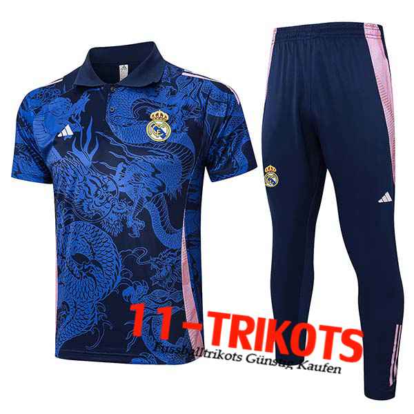 Real Madrid Poloshirt Blau/Rosa 2024/2025