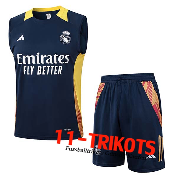 Real Madrid Trainings-Tanktop Blau/Gelb 2024/2025