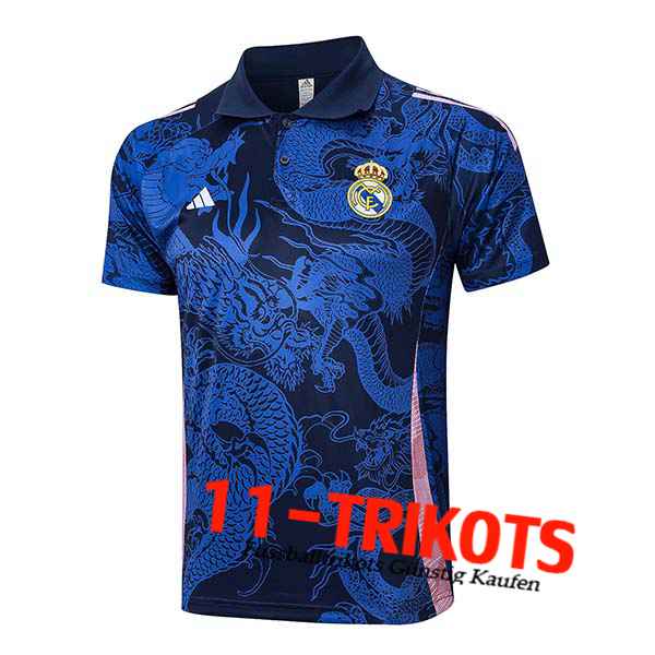 Real Madrid Poloshirt Blau/Rosa 2024/2025