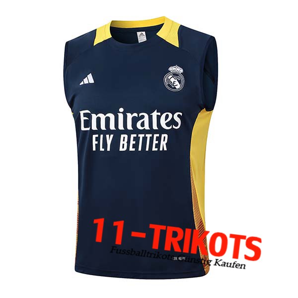 Real Madrid Trainings-Tanktop Blau/Gelb 2024/2025