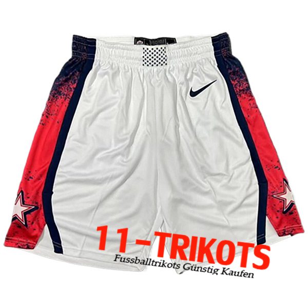 USA Shorts NBA 2024/25 Weiß/Rot/Schwarz