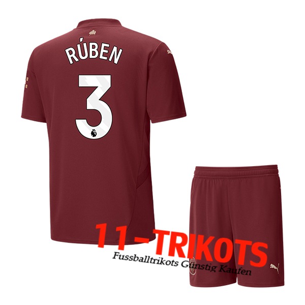 Manchester City (RÚBEN #3) Kinder 2024/2025 Third Trikot