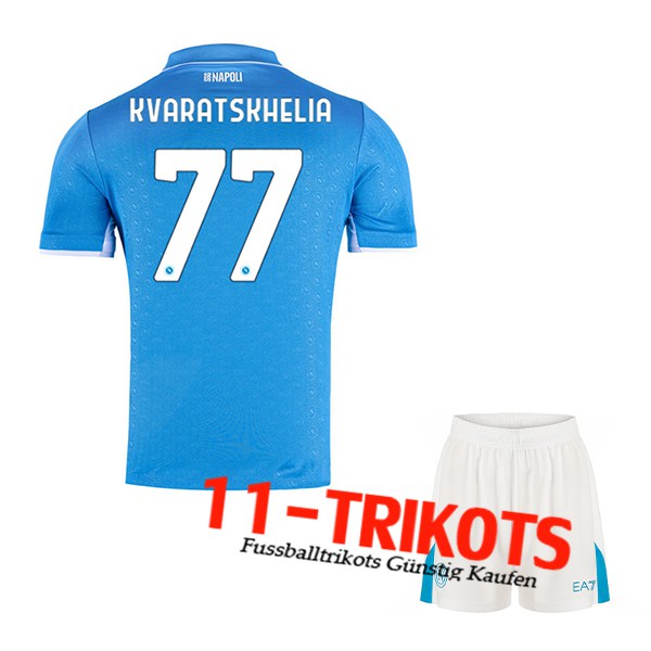 SSC Neapel (KVARATSKHELIA #77) Kinder 2024/2025 Heimtrikot