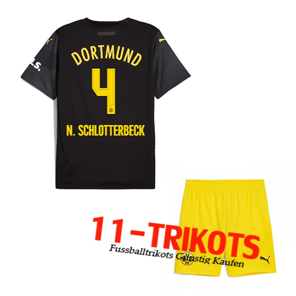 Dortmund BVB (N.SCHLOTTERBECK #4) Kinder 2024/2025 Auswärtstrikot