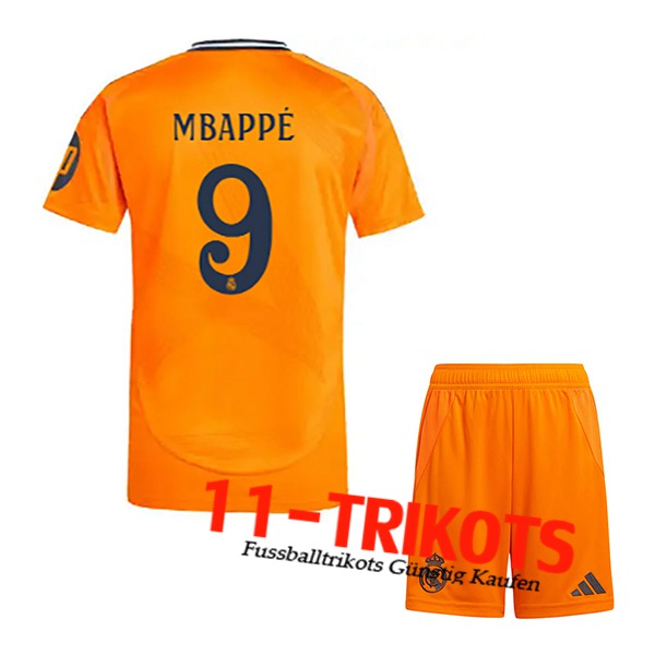 Real Madrid (Mbappé #9) Kinder 2024/2025 Auswärtstrikot